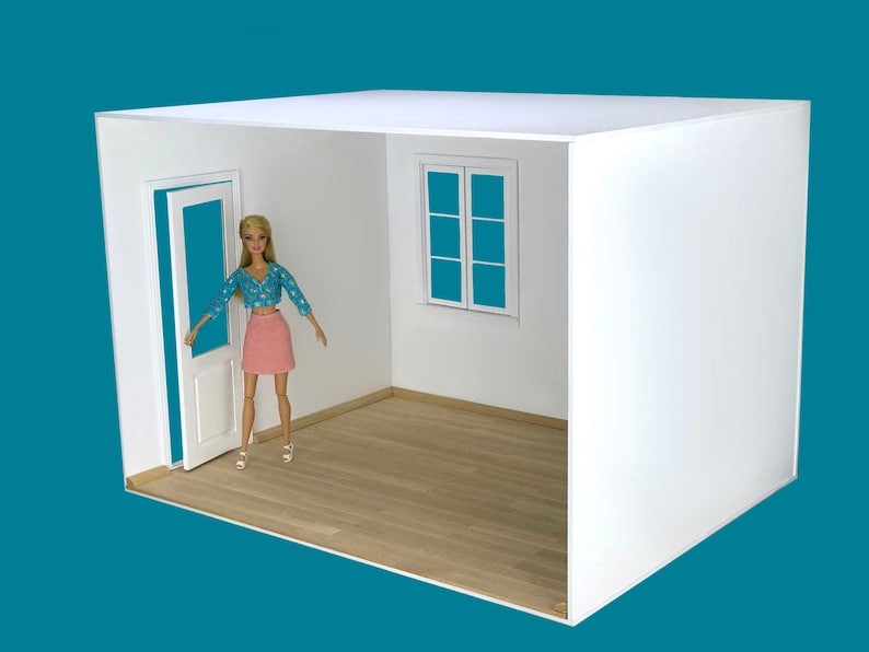 Dollhouse for 12 Inch Doll 1/6 Scale Diorama Box Kit White Etsy