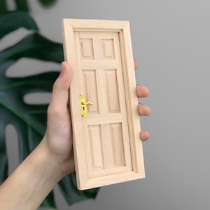1/12 scale Dollhouse 6 panel Door, Miniature doors