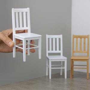 Chaise de cuisine à l'échelle 1/6, chaise de maison de poupée, meubles miniatures, peinte écologique image 2