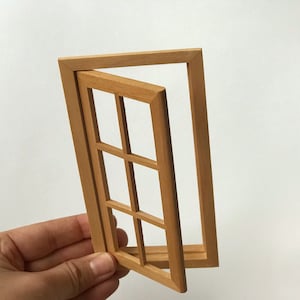 1/12 scale DollHouse Window, Painted windows with glass, 1/12 dollhouse doors, DIY accessory, Miniature Wood windows, Painted doors