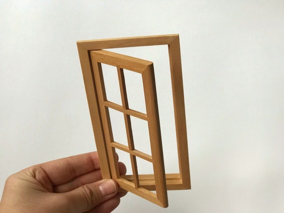 Fenêtre de maison de poupée - PWSHYMI - 1:12 - Bois de bouleau