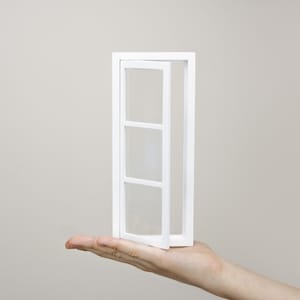 1/6 scale Dollhouse 1 frame Window, DIY accessory, Miniature Narrow window, Dollhouse window with glass