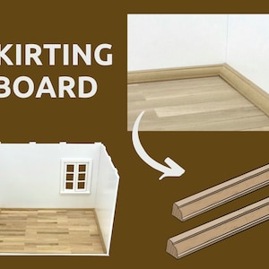 1/12 scale Dollhouse Skirting Board, RoomBox floor skirting