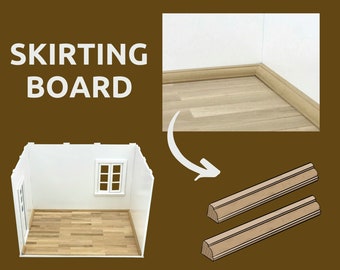 1/12 scale Dollhouse Skirting Board, RoomBox floor skirting