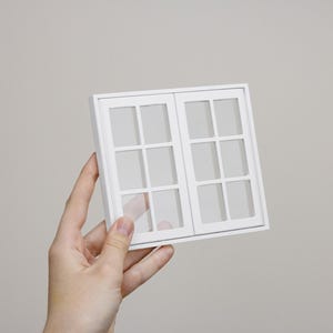 1/12 scale Dollhouse 2 frame 12 pane Window, DIY accessory, Miniature window, Dollhouse window