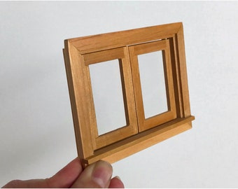 1/12 scale DollHouse 2 frame Window, Wooden windows with plexiglass, DIY accessory