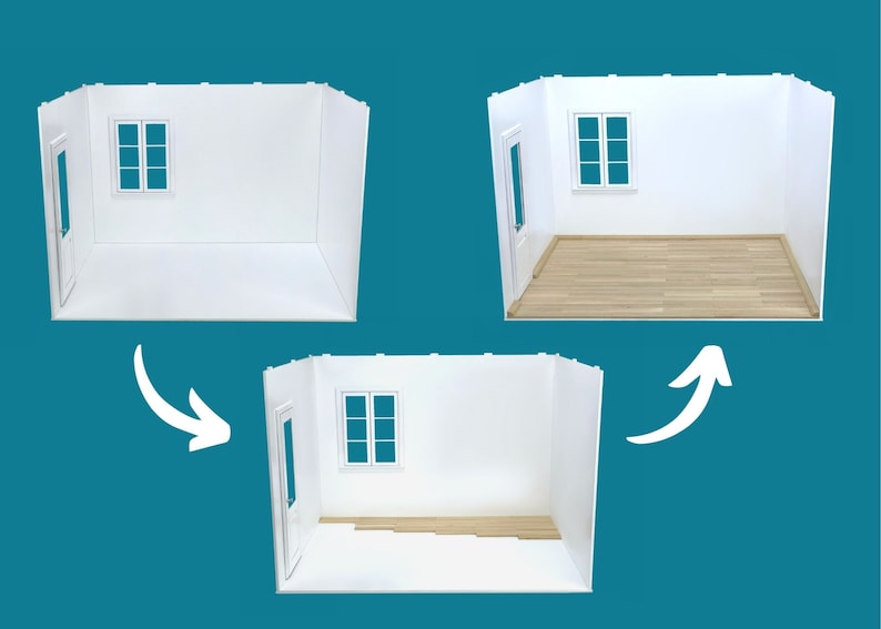Dollhouse for 12 Inch Doll 1/6 Scale Diorama Box Kit White Etsy