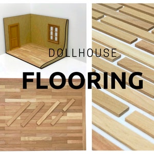 1/12 scale Real Wood floor, DollsHouse mini flooring, RoomBox floor, Dollhouse parquet