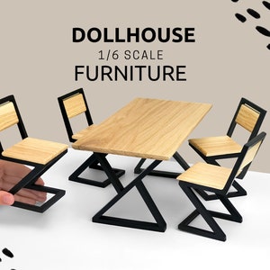 1/6 scale table with chairs, Loft model