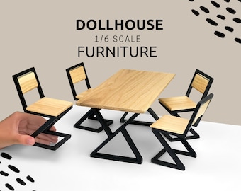 1/6 scale table with chairs, Loft model