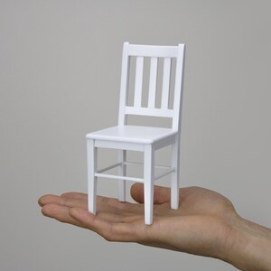 Chaise de cuisine à l'échelle 1/6, chaise de maison de poupée, meubles miniatures, peinte écologique image 4