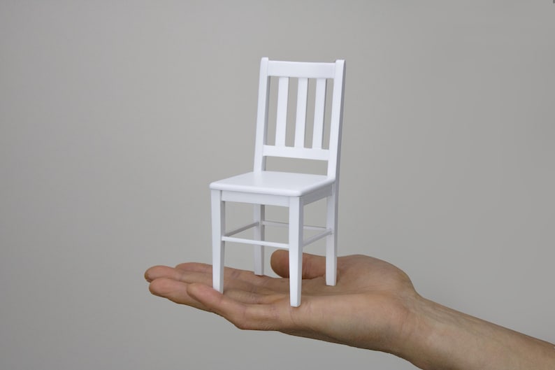 Chaise de cuisine à l'échelle 1/6, chaise de maison de poupée, meubles miniatures, peinte écologique image 4