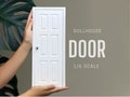 1/6 Scale Dollhouse 6 panel wooden Door, DIY accessory, Miniature door, White painted