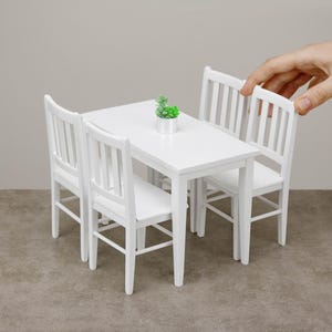 1/6 scale Dollhouse kitchen table with chairs, 1-6 scale, mini furniture for dollhouse