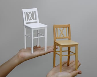 BESPORTBLE Miniatur Puppenhaus Möbel Set - Bar Theke Mit 2 Hockern Aus Holz Für Puppenhaus Deko