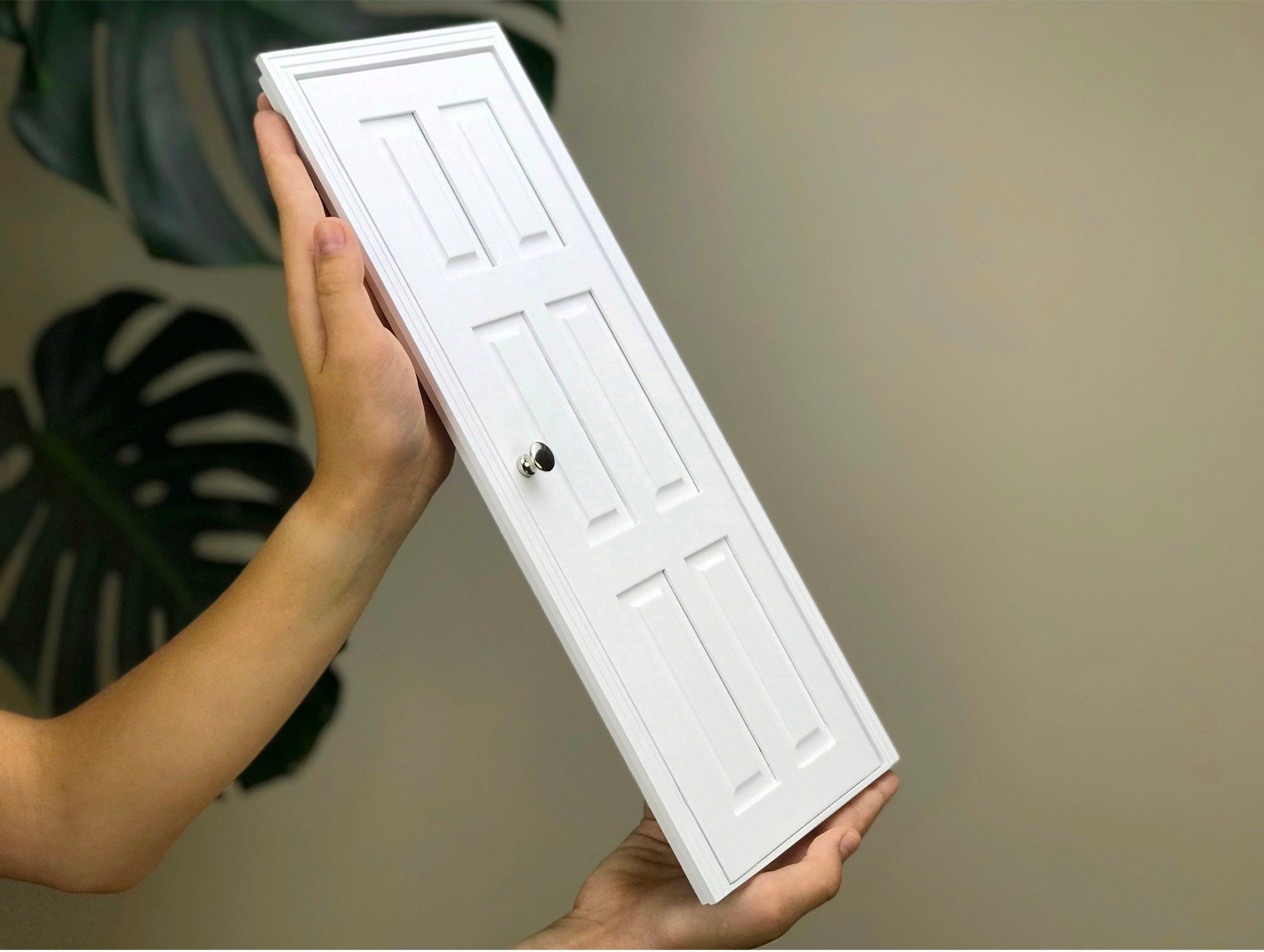 Miniatura Per Casa Delle Bambole: Porta Interna In Legno Non Verniciato A 6 Pannelli, Scala 1/12 - Italia - Foto 5