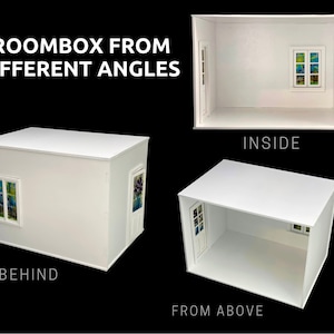 1/12 Scale Dollhouse Roombox: White MDF with Window & Door image 3