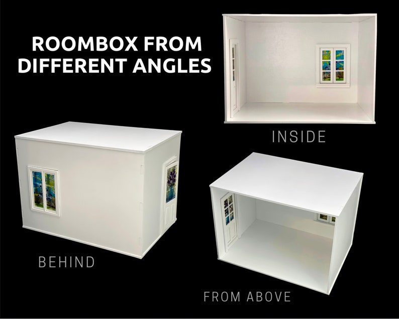 1/12 Scale Dollhouse Roombox: White MDF with Window & Door image 3