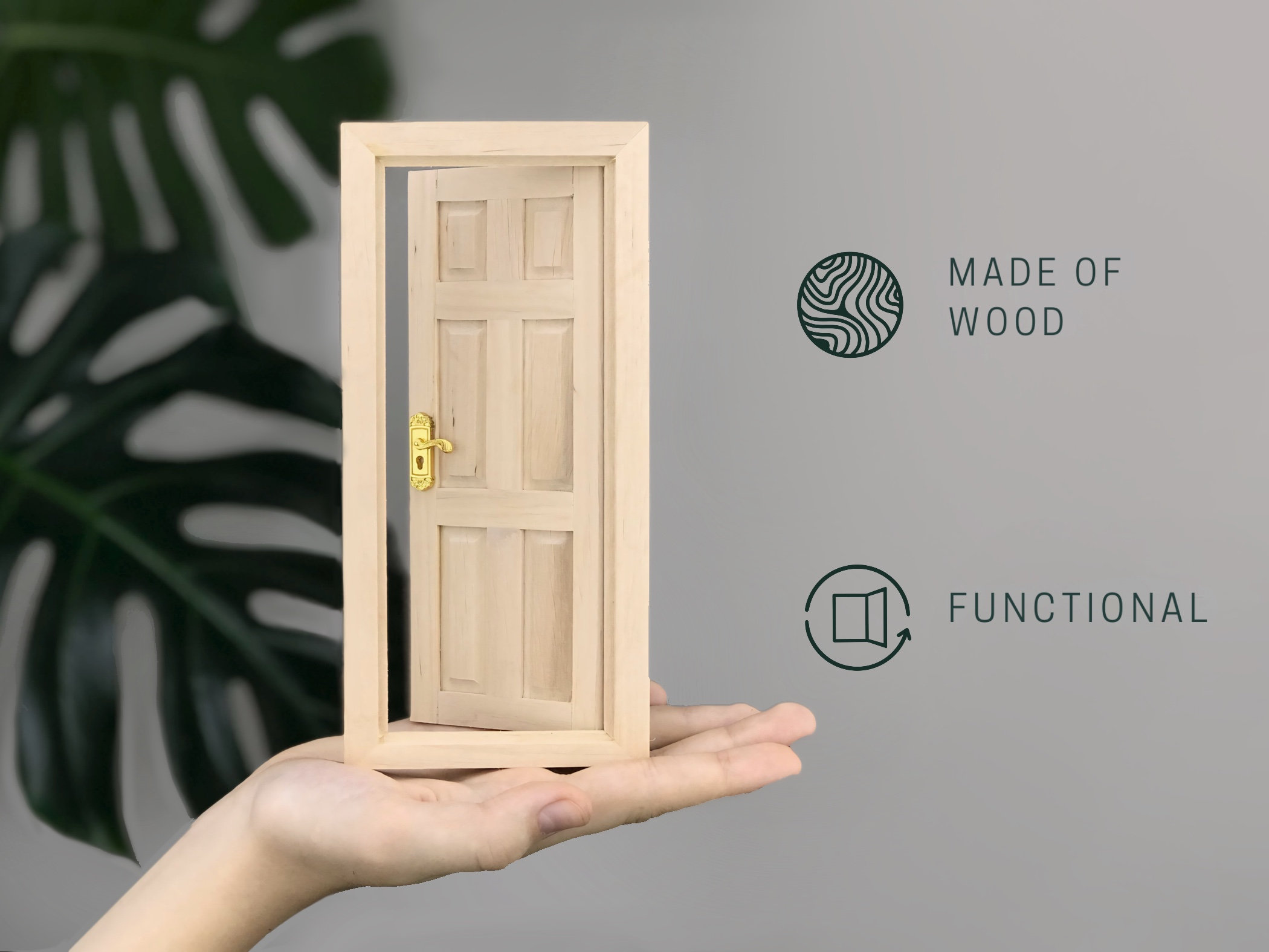 Wooden Dollhouse 1:12 Scale Doors Miniature Furniture For DIY