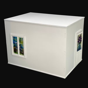 1/12 Scale Dollhouse Roombox: White MDF with Window & Door image 6