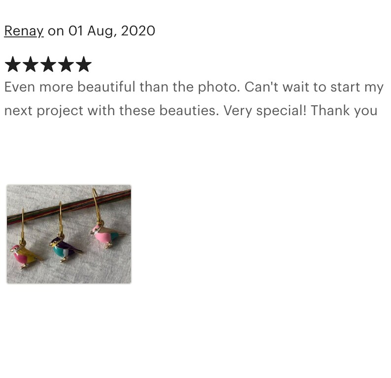 Colourful enamel bird stitch markers Crochet stitch markers Knitting stitch markers placeholders progress keepers