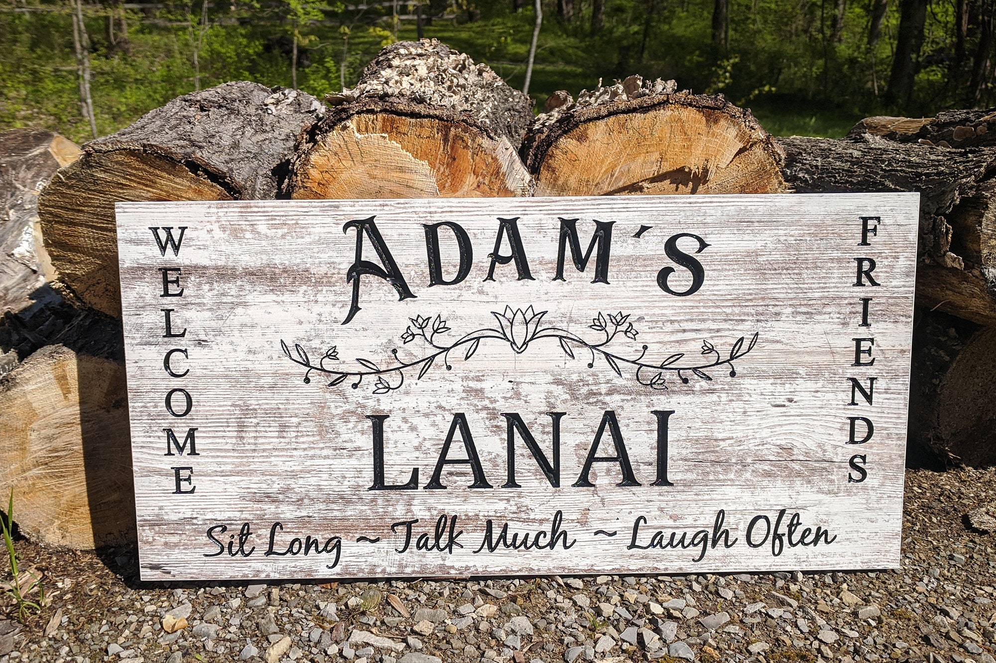 Lanai Sign Personalized Family Name Sign Engraved Sign Etsy