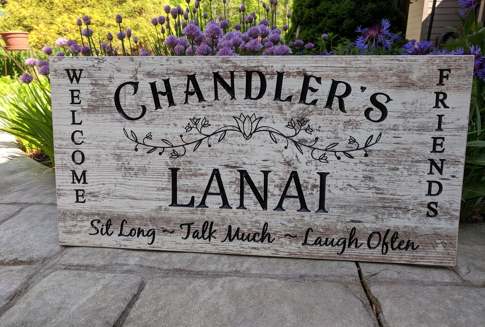 Lanai Sign Personalized Family Name Sign Engraved Sign Etsy