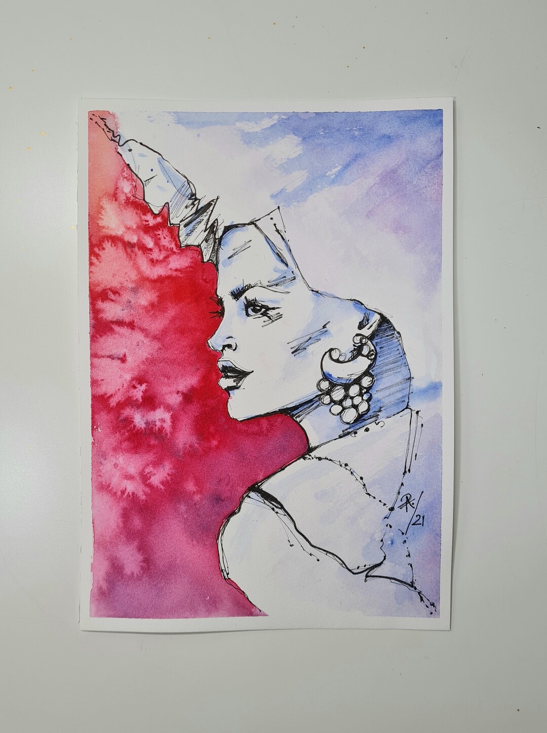 SELFISH LOVE Original Artwork Watercolour and Ink Painting, Abstract