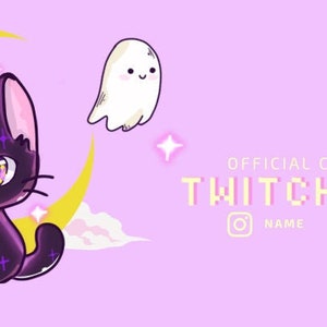 Twitch Banner - luna gatto nero