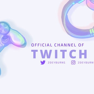 Twitch Banner- GamerGirl.  (purplish aesthetic)