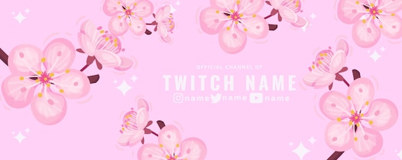Twitch Banner Pink Cherry Blossom Etsy 日本