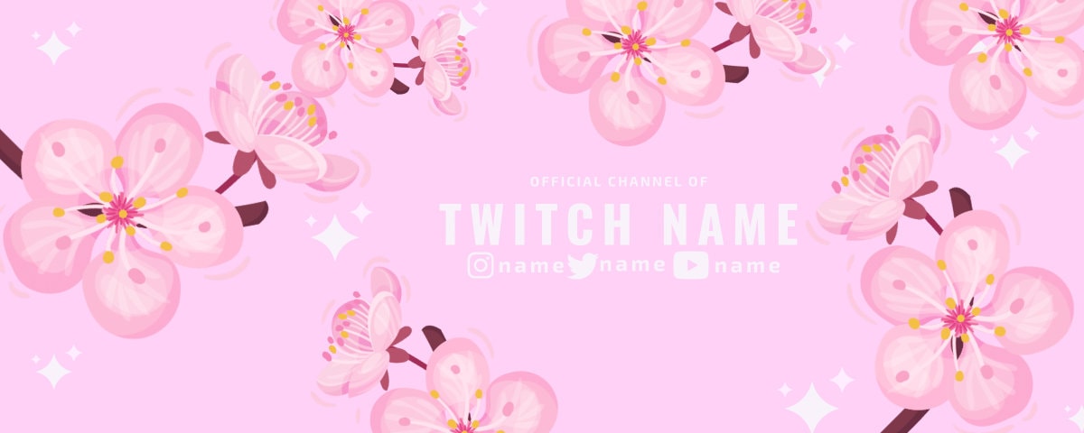 Twitch Banner Pink Cherry Blossom Etsy 日本