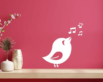 Bird Wall Decal, Removable Vinyl Wall Stickers, Cute Animal Wall Art, Elegant Art, Nature Wall Décor, Minimalist Birds, Home Décor Stickers