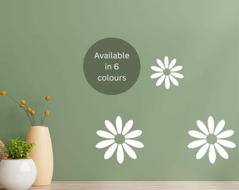 Black/Pink/White Flower Wall Decal, Elegant Floral Wall Art Sticker | Removable Vinyl Wall Decor for Bedroom, Living Room, Nursery, Office