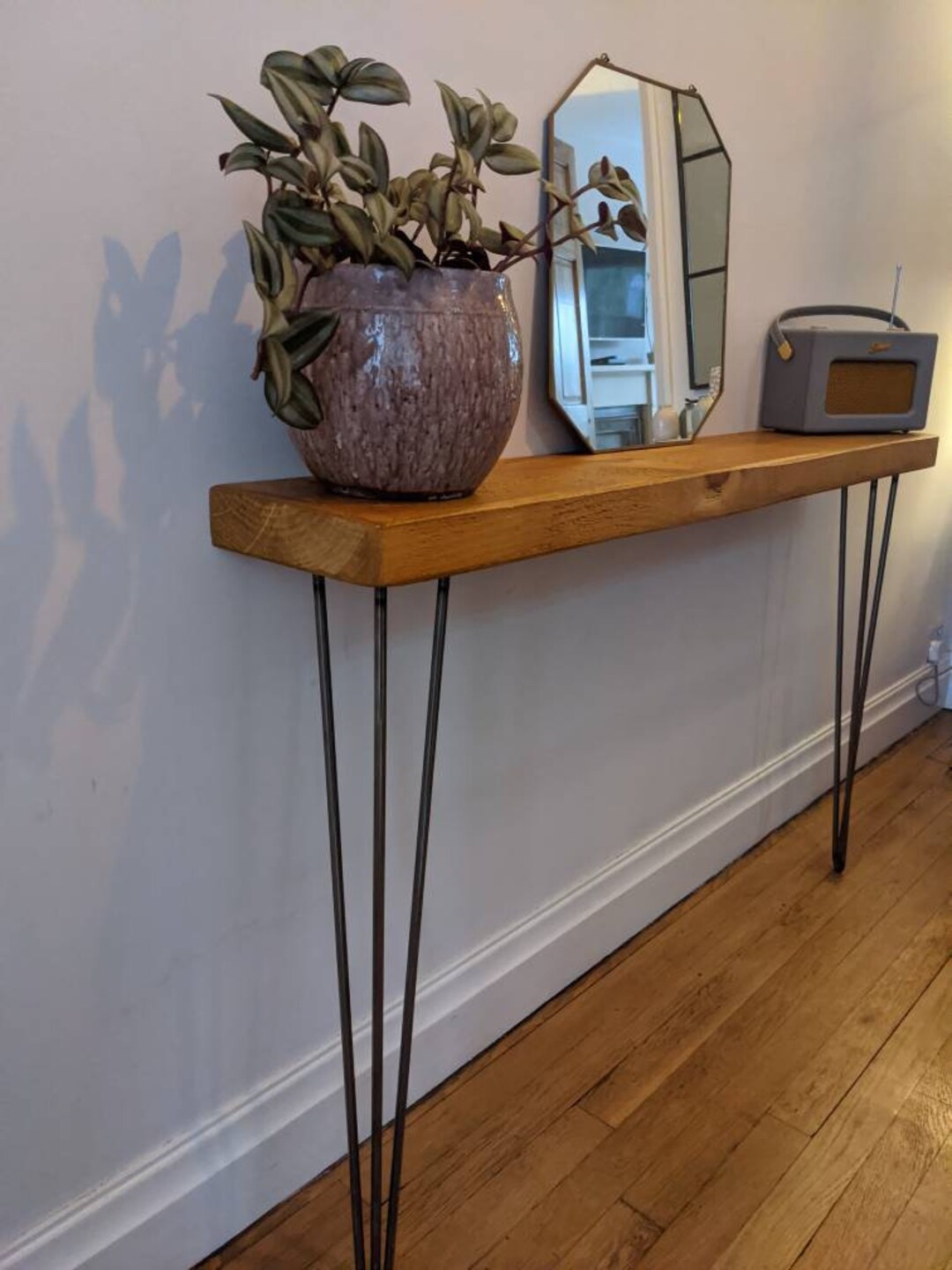 Rustic Console Table With Hairpin Legs Solid Wood Hand Crafted ...