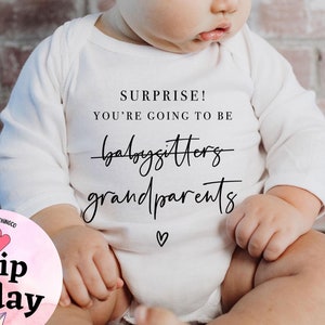 Baby Announcement to Grandparents Onesie®, Funny Baby Onesie®, Pregnancy Announcement Onesie ®, Baby Announcement Onesie®, Pregnancy Reveal