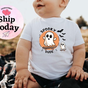 Spooky Dude Toddler Shirt, Retro Boys Halloween Kids Tee, Pumpkin Shirt, Spooky Season, Halloween Kids Shirt, Spooky Ghost Shirt, Halloween