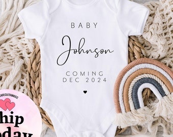 Personalized Announcement Onesie®, Custom Announcement Baby Onesie®, Baby Name Onesie®,  Cute Custom Onesie®, Personalized Bodysuit