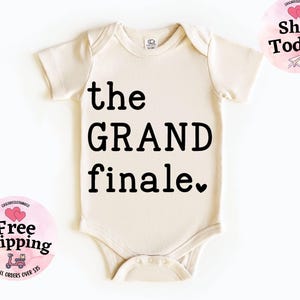 The Grand Finale Pregnancy Announcement Bodysuit, Pregnancy Reveal, Coming Soon Onesie®, Announcement Onesie®, Baby Reveal Gift