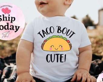Taco 'Bout Cute Baby Onesie®, Taco Bodysuit, Cute Onesies®, Cute Taco Onesie®, Funny Taco Baby Clothes,Mexican Baby Onesie®,Baby Shower Gift