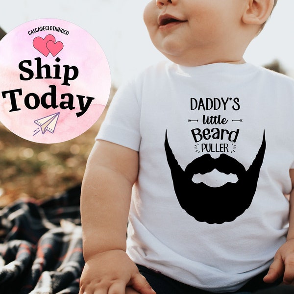 Daddy's Little Beard Puller Onesie®, Baby Boy Onesie®, Baby Girl Outfit, Love My Dad Natural Baby Onesie®, Funny Baby Onesie®, Beard Onesie®