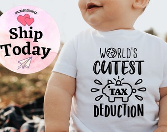Funny 'Tax Deduction' Baby Onesie®, Pregnancy Announcement Shirt