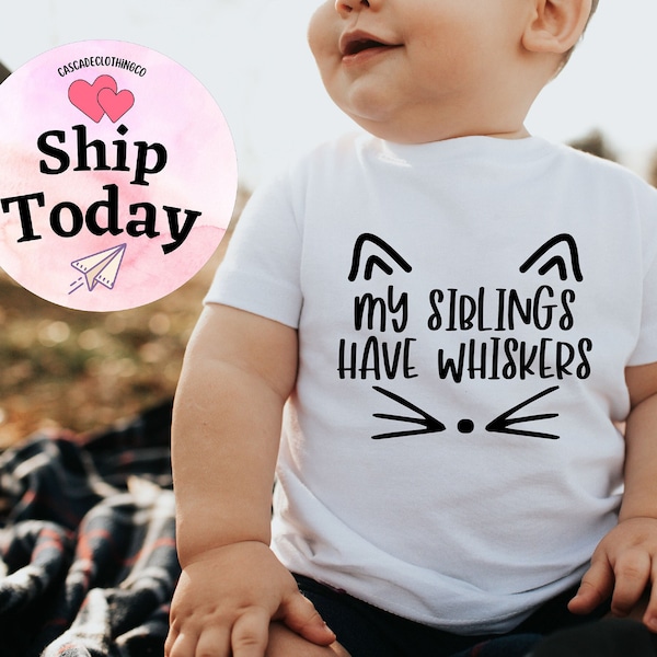 My Siblings Have Whiskers Onesie®®, Cat Lover Onesie®®, Baby Shower gift, Cat Onesie®®, Funny Animal Lover Baby Bodysuit, Cute Baby Tees