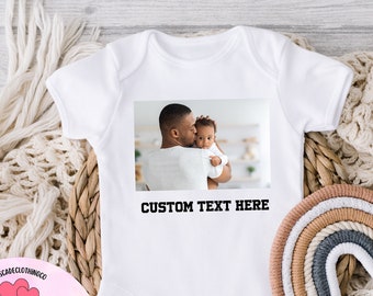 Custom Text Photo Onesie®®, Custom Text Logo Onesie®®, Custom Name Baby Onesie®® , Personilazed baby Bodysuit, Custom Onesie®®, Custom Photo