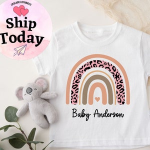 Custom Baby name Onesie®, Personalized Onesie®, rainbow baby last name, Personalized Baby Girl, Baby boy toddler shirt, Customize baby Shirt