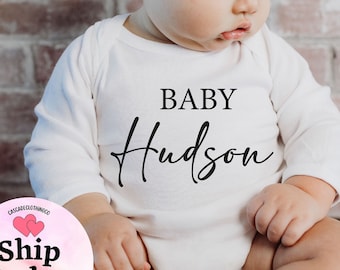 Custom Baby Onesie®, Personalized Onesie®, Custom Name Bodysuit, Personalized Last Name, Pregnancy Announcement Baby Bodysuit, Name Onesie®