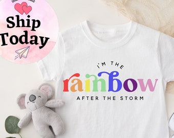 I'm The Rainbow After The Storm Onesie®, LGBTQ+ Rainbow Bodysuit, Pride Baby Onesie®, GBTQ Baby Clothes, Cute Pride Month Natural Onesie®