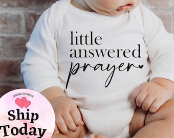 Little Answered Prayer baby Onesie®®®, Religious Onesie®®®,Blessed Baby Onesie®®®, Pregnancy Announcement ,  Miracle Baby, Answered Prayer