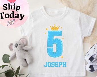 Custom 5th Birthday toddler Boy tee, Personalized Fifth Birthday Gift, Customized Fifth Birthday Toddler Shirt, 5th Birthday Onesie®