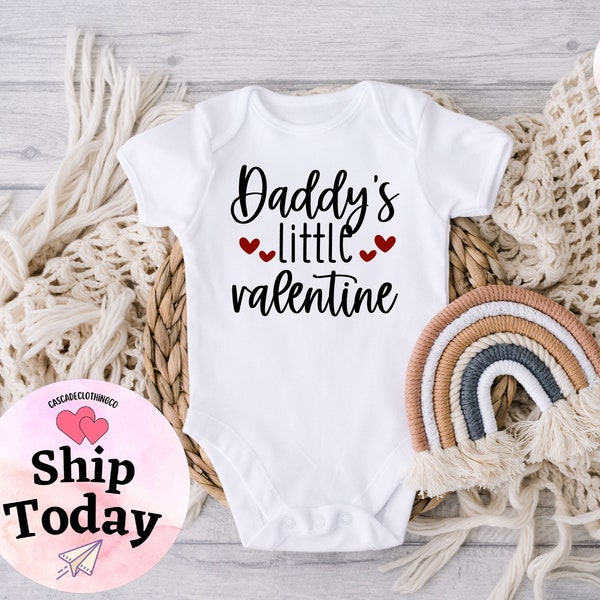 Daddy's Little Valentine Baby Onesie®, Daddys Girl Onesie®, Baby Announcement, Baby Showe Gift, Little Valentine Toddler Shirt, Gift For Dad